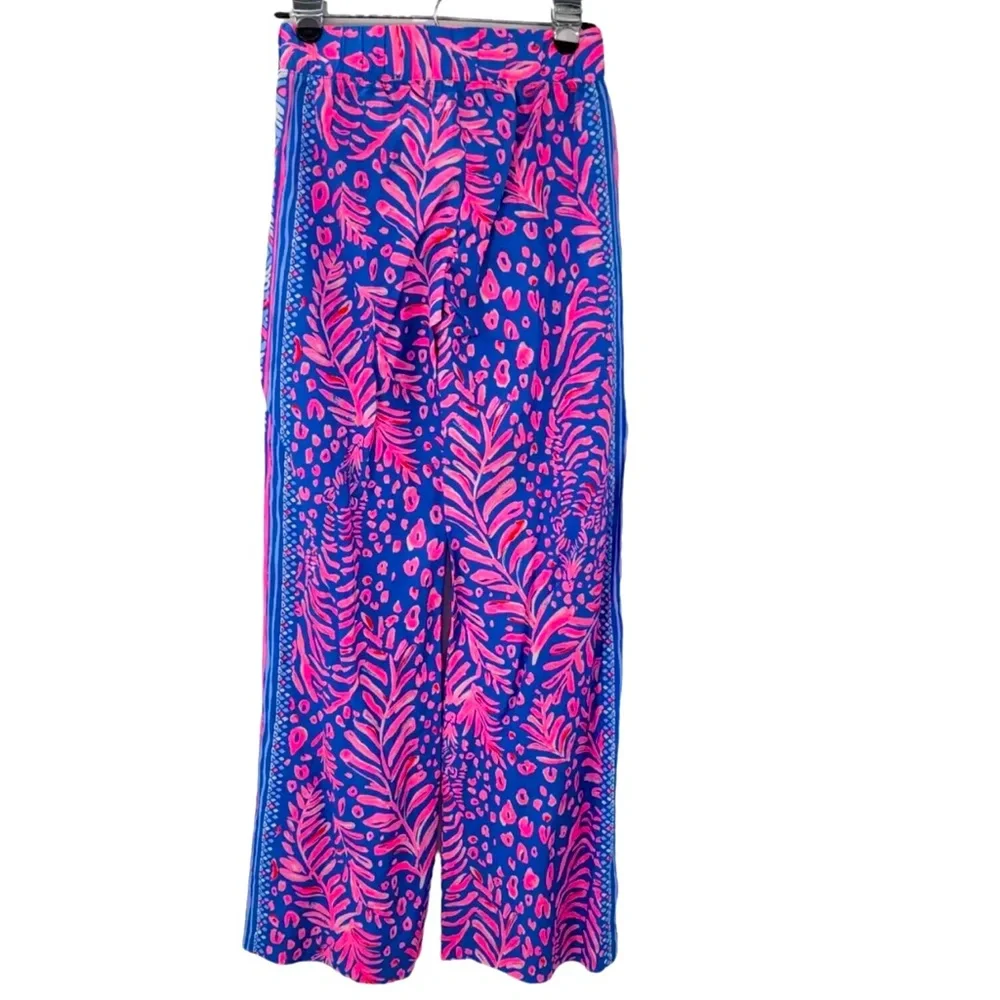 NWT Lilly Pulitzer Bal Harbour Mid Rise Palazzo Womens Pants Pundy Blue - Picture 6 of 9